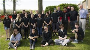 Class of 2020 and teacher group photo outside MBIT 